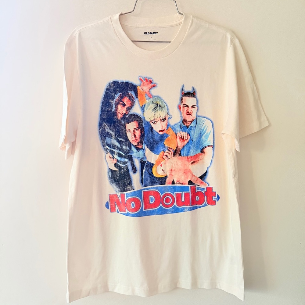 Old Navy Cream No Doubt Band Tee with Multicolor Graphic